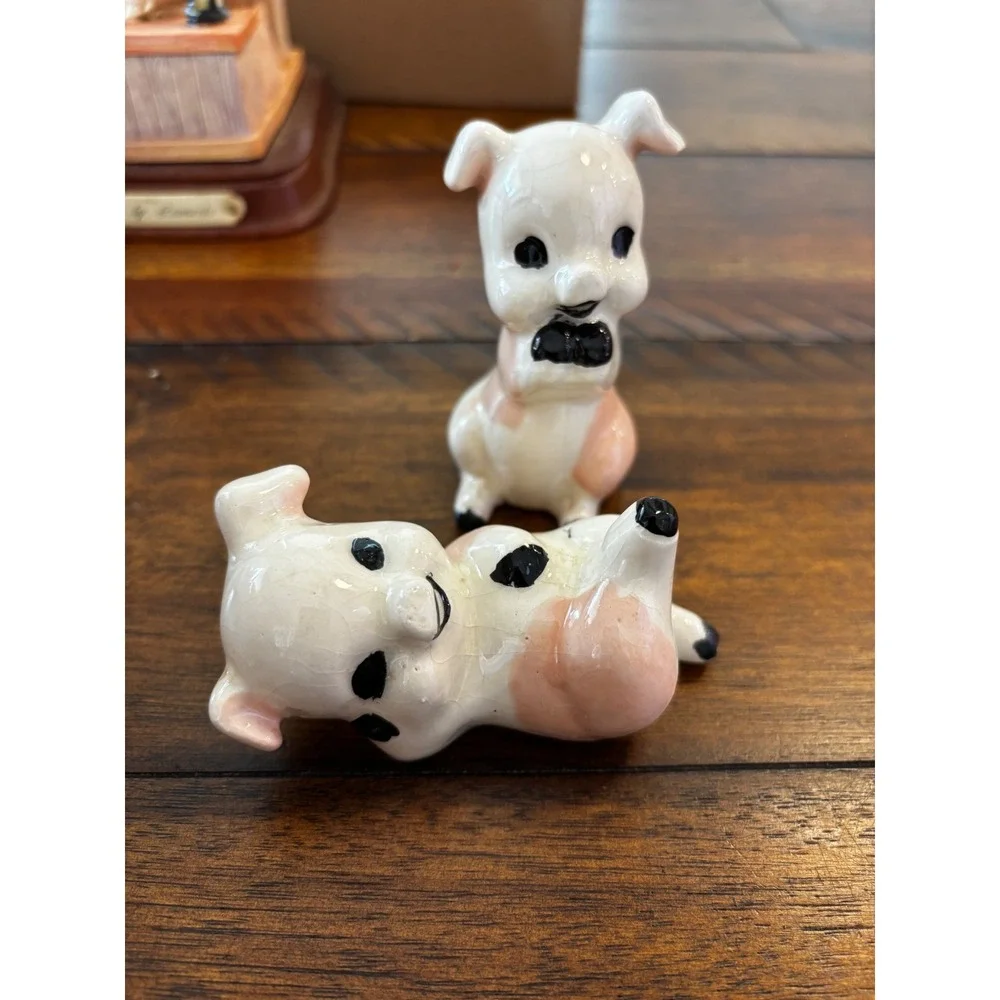 Vintage Ceramic Pig Figurine Collection Salt Pepper Shakers Farmhouse Decor Lot